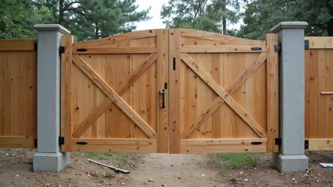 Montaż bramy dwuskrzydłowej do słupków betonowych